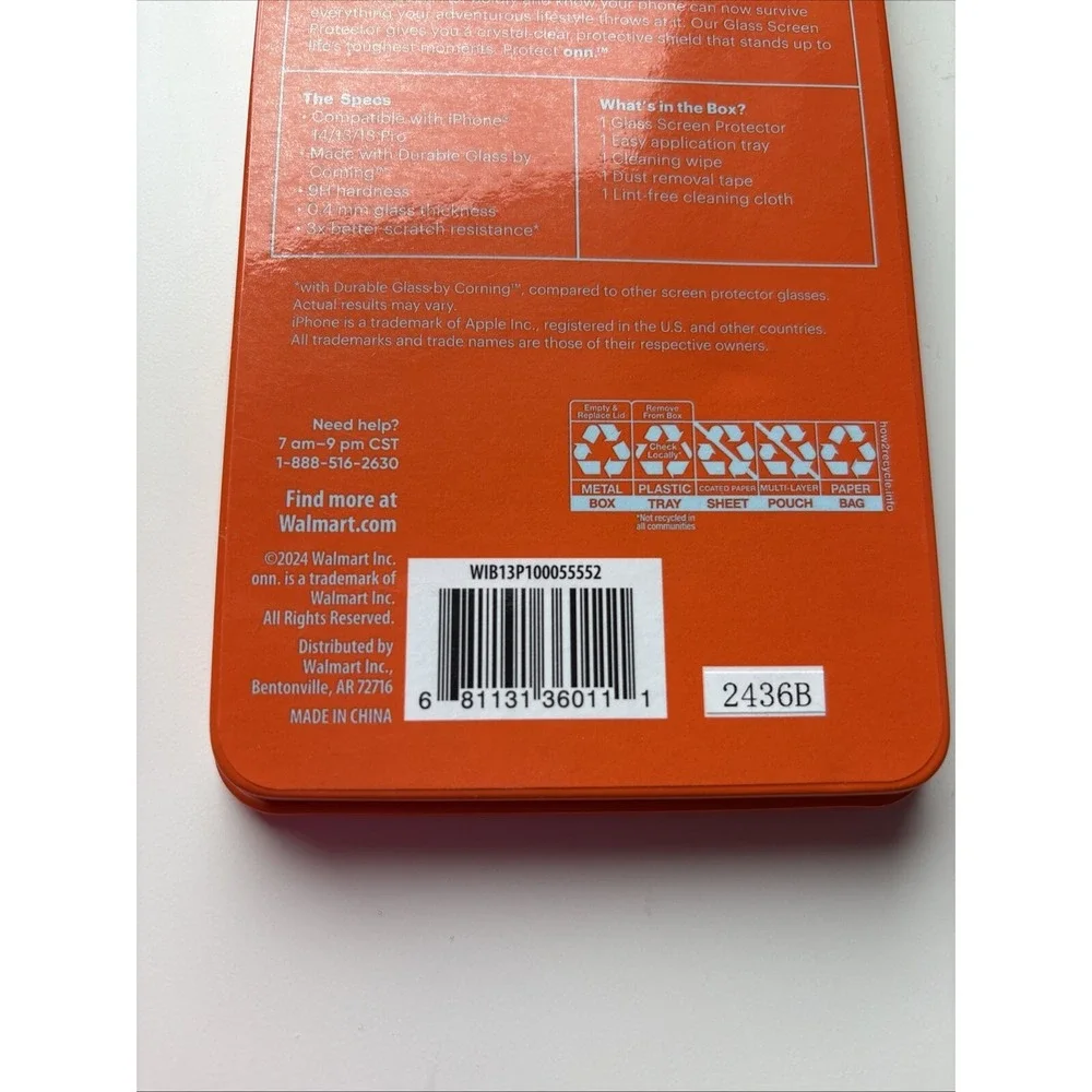 Protect Onn.‎ Glass Screen Protector For Iphone 14/13 13 Pro Open Box NEW